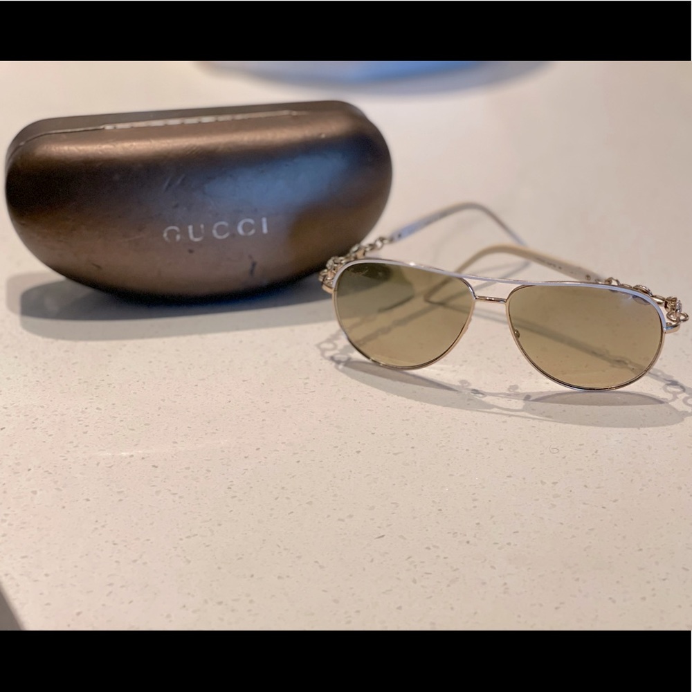 Gucci Chain Crystal Sunglasses